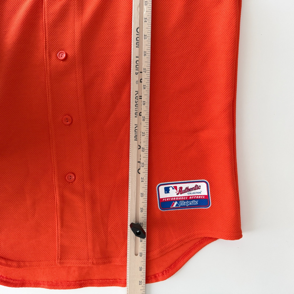 Vintage New York Mets Jersey Mens Medium Orange Majestic Made In USA Shirt - Picture 13 of 13